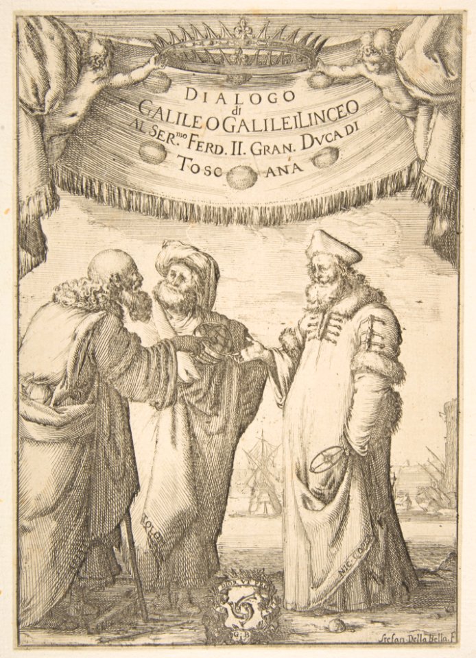 Frontispiece for Dialogo di Galileo Galilei MET DP818095