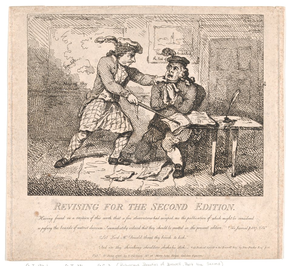 Frontispiece, Revising for the Second Edition under the inspection of a learned friend (Picturesque Beauties of Boswell, Part the Second) MET DP871876