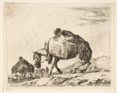 Frontispiece for Diversi Animali- Pack Horse MET DP817739