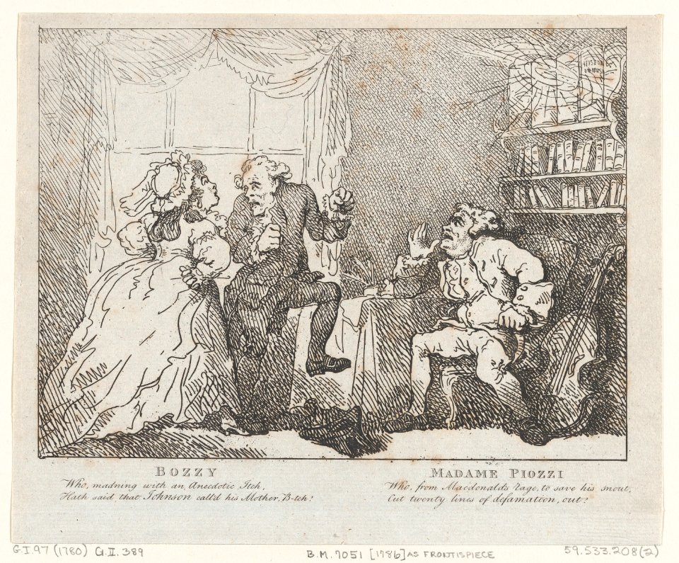 Frontispiece, from Bozzy and Piozzi by Peter Pindar, Esq. MET DP871944
