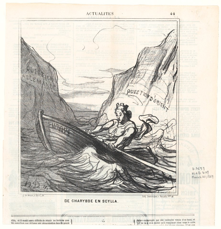 From Scylla to Charybdis, from 'News of the day,' published in Le Charivari, March 20, 1869 MET DP877765