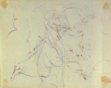 God The Father Creating (?) (r.); Study of neo-classical statue of a nude male (v.) MET 1998.406.3b
