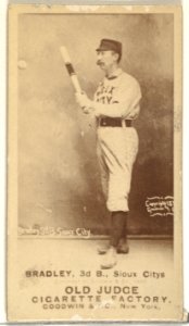 George Washington "Grin" Bradley, 3rd Base, Sioux City Corn Huskers, from the Old Judge series (N172) for Old Judge Cigarettes MET DP846430