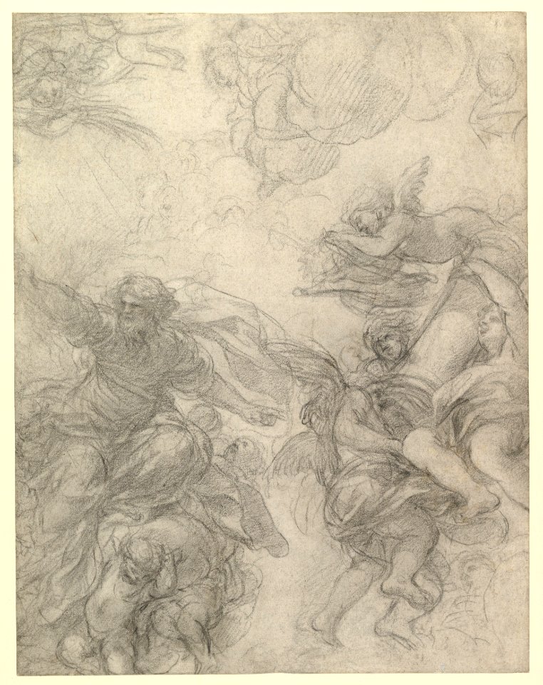 God the Father with Angels Holding Symbols of the Passion MET DP820254