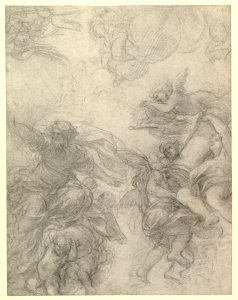 God the Father with Angels Holding Symbols of the Passion MET DP820254