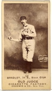 George Washington "Grin" Bradley, 3rd Base, Sioux City Corn Huskers, from the Old Judge series (N172) for Old Judge Cigarettes MET DP846427
