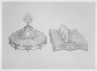 Furniture with Candelabra and Interior Decoration MET MM89903