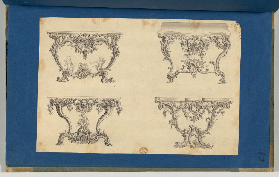 Frames for Marble Slabs, in Chippendale Drawings, Vol. I MET DP-14278-048