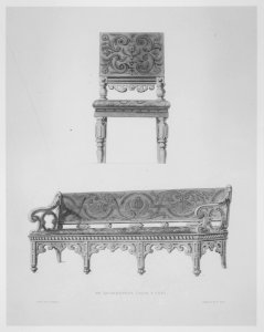 Furniture with Candelabra and Interior Decoration MET MM89902