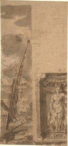 Framed Port scene with two figures MET DP805124