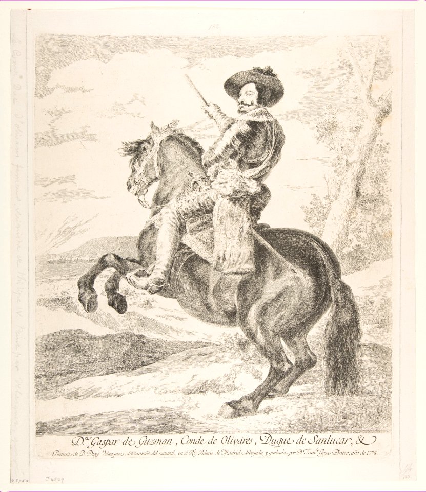 Gaspar de Guzman, Count of Olivares on horseback, after Velázquez MET DP818187