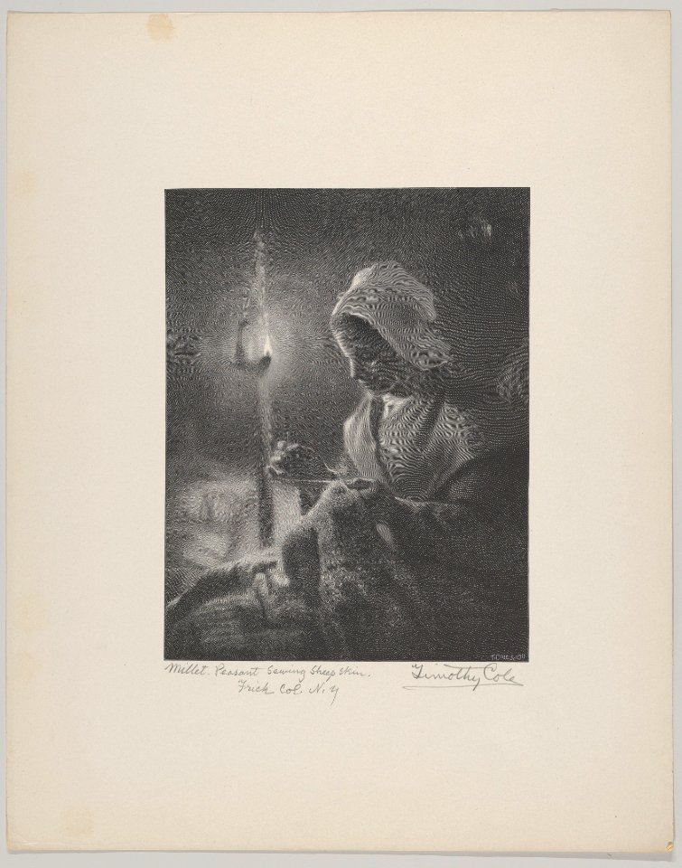 Girl Sewing by Lamplight MET DP834684