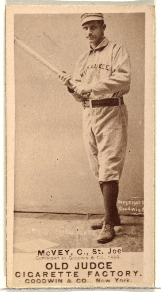 George W. McVey, Catcher, St. Joseph Clay Eaters, from the Old Judge series (N172) for Old Judge Cigarettes MET DP846160