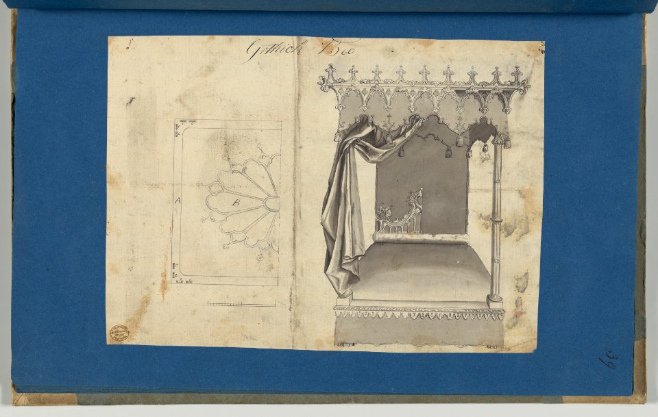Gothick -Gothic- Bed, in Chippendale Drawings, Vol. I MET DP-14278-034