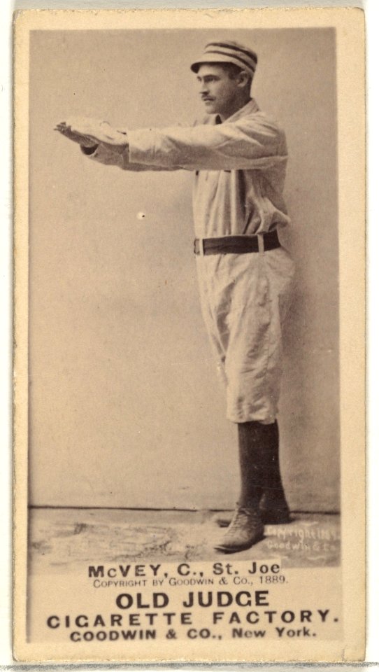 George W. McVey, Catcher, St. Joseph Clay Eaters, from the Old Judge series (N172) for Old Judge Cigarettes MET DP846159