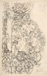 Gothic Ornament with Putti and Acanthus Leaves MET DP804529