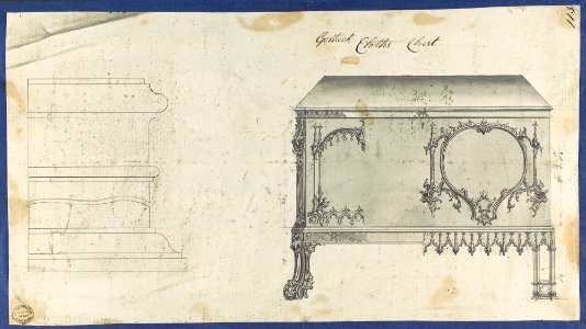 Gothic Clothes Chest, from Chippendale Drawings, Vol. II MET DP118223