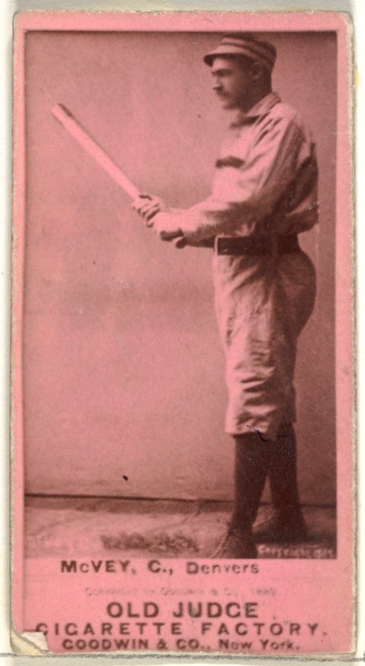 George W. McVey, Catcher, Denver, from the Old Judge series (N172) for Old Judge Cigarettes MET DP846261