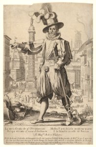 Giovanni Alto (Johann Alten, Ioannes Altus) standing on the Quirinal Hill in Rome, with his right arm outstretched in a pointing position and a snake coiled around his foot and sword MET DP832567