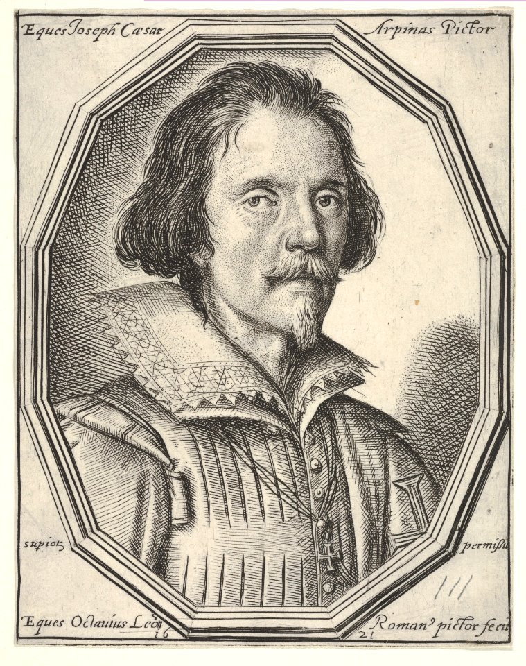 Giuseppe Cesare, called Cavaliere d'Arpino, a bust-length portrait in a twelve-sided frame MET DP833517