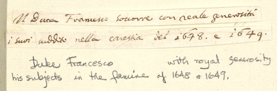 Francesco I d'Este Assists His Subjects with Great Generosity During the Great Famine of 1648 and 1649, from L'Idea di un Principe ed Eroe Cristiano in Francesco I d'Este, di Modena e Reggio Duca VIII -...- MET DP830762