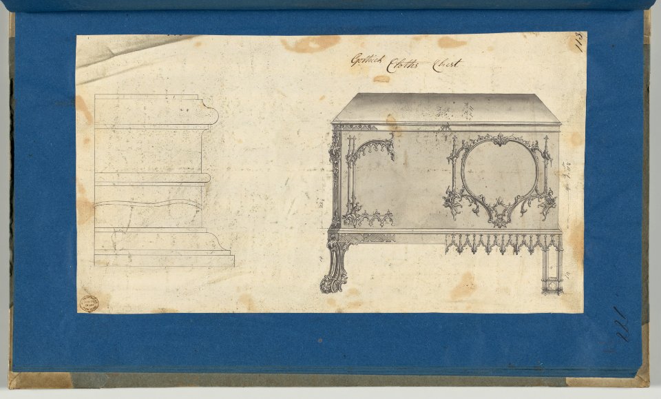 Gothic Clothes Chest, from Chippendale Drawings, Vol. II MET DP-14176-074