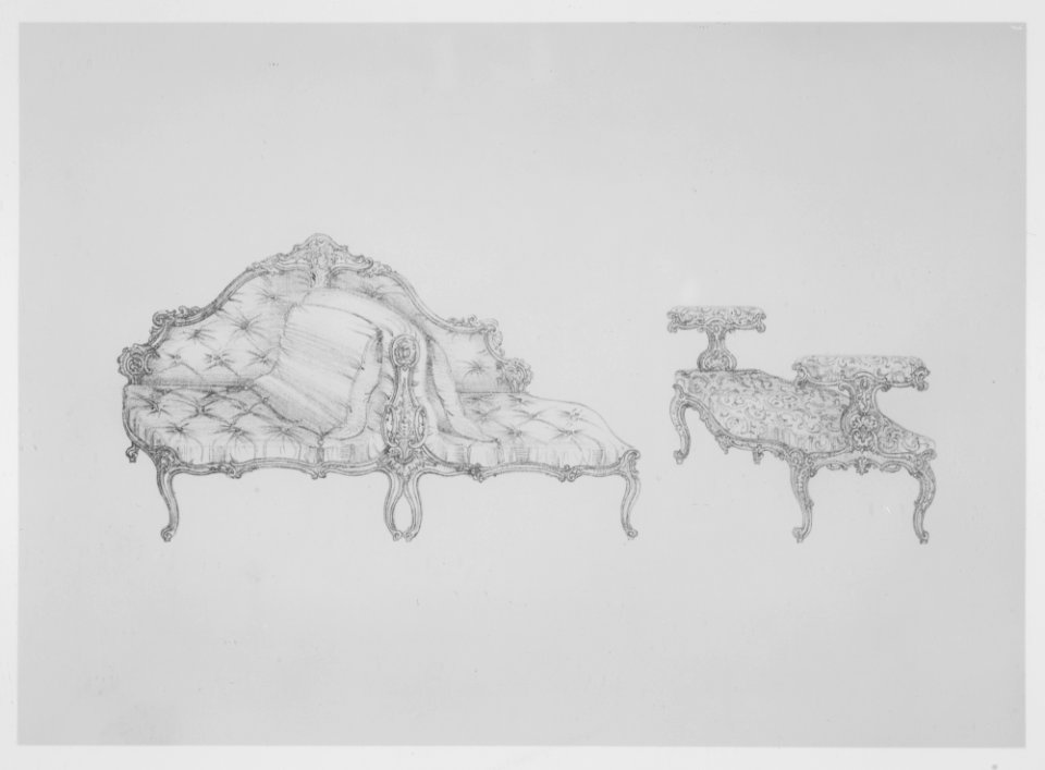 Furniture with Candelabra and Interior Decoration MET MM89904