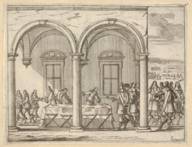 Francesco I d'Este Sustains Himself While on His War Campaign, from L'Idea di un Principe ed Eroe Cristiano in Francesco I d'Este, di Modena e Reggio Duca VIII -...- MET DP830682