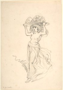 Girl Carrying a Tray with Four Heads MET DP805061