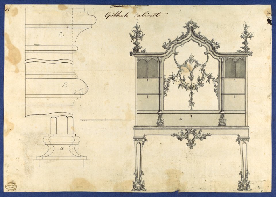 Gothick -Gothic- Cabinet, from Chippendale Drawings, Vol. II MET DP118197