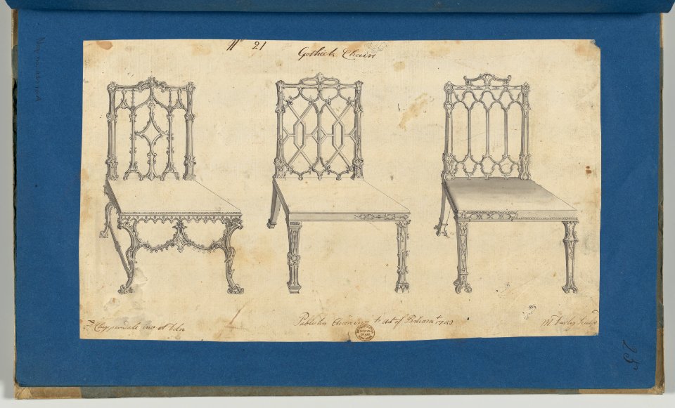 Gothick -Gothic- Chairs, in Chippendale Drawings, Vol. I MET DP-14278-022