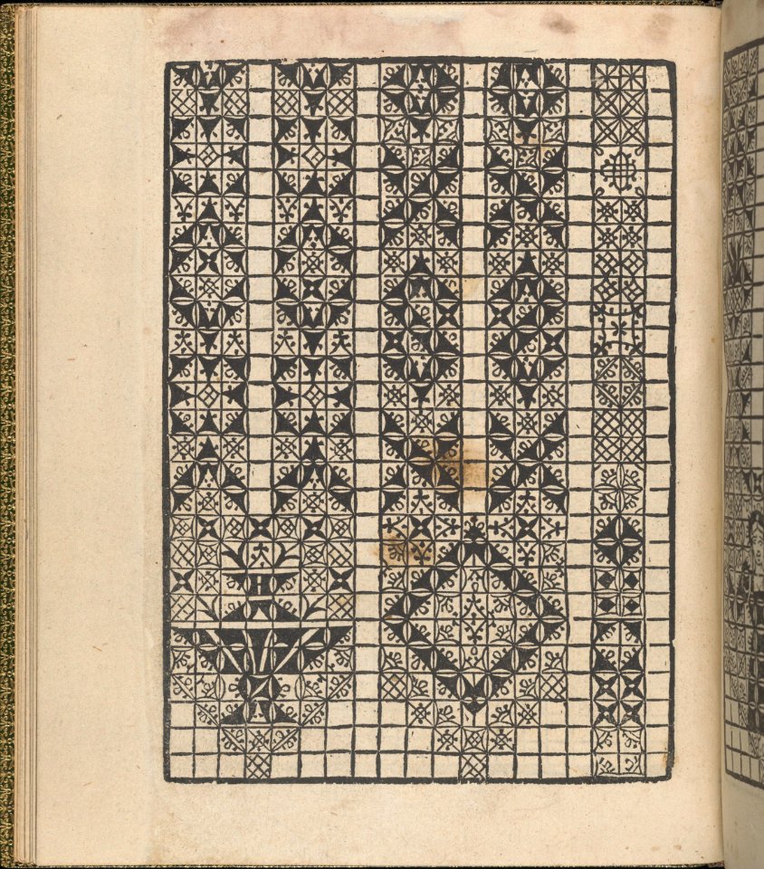 Giardineto novo di punti tagliati et gropposi per exercitio & ornamento delle donne (Venice 1554), page 9 (recto) MET DP360739