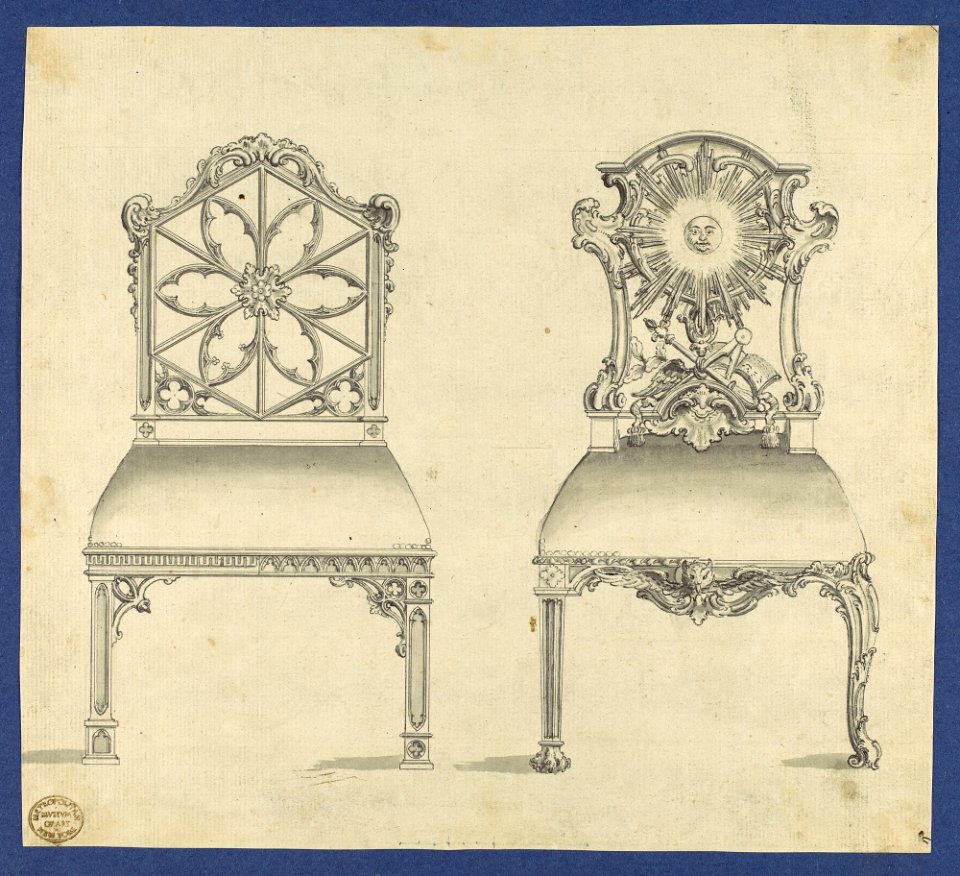 Gothick -Gothic- Chairs, in Chippendale Drawings, Vol. I MET DP104150