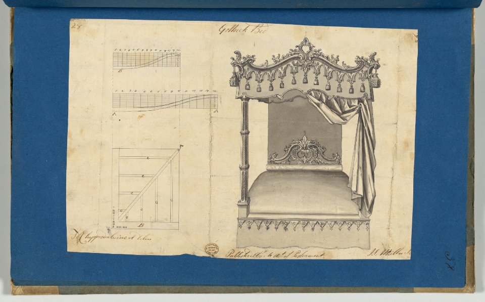 Gothick -Gothic- Bed, in Chippendale Drawings, Vol. I MET DP-14278-033