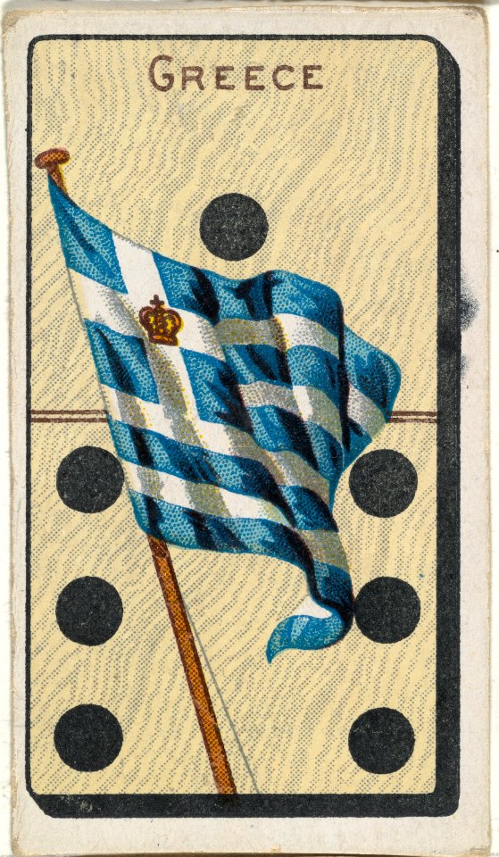 Greece, from the National Flag on Domino series (T177) issued by Kinney Brothers to promote Sweet Caporal Cigarettes MET DP842631