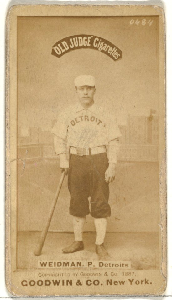 George Edward "Stump" Wiedman, Pitcher, Detroit Wolverines, from the Old Judge series (N172) for Old Judge Cigarettes MET DP846302