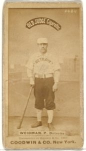 George Edward "Stump" Wiedman, Pitcher, Detroit Wolverines, from the Old Judge series (N172) for Old Judge Cigarettes MET DP846302