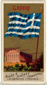 Greece, from Flags of All Nations, Series 1 (N9) for Allen & Ginter Cigarettes Brands MET DP841343