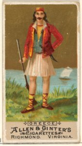 Greece, from the Natives in Costume series (N16) for Allen & Ginter Cigarettes Brands MET DP834830