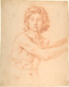 Half-Figure of a Youth with His Right Arm Raised MET DP808204