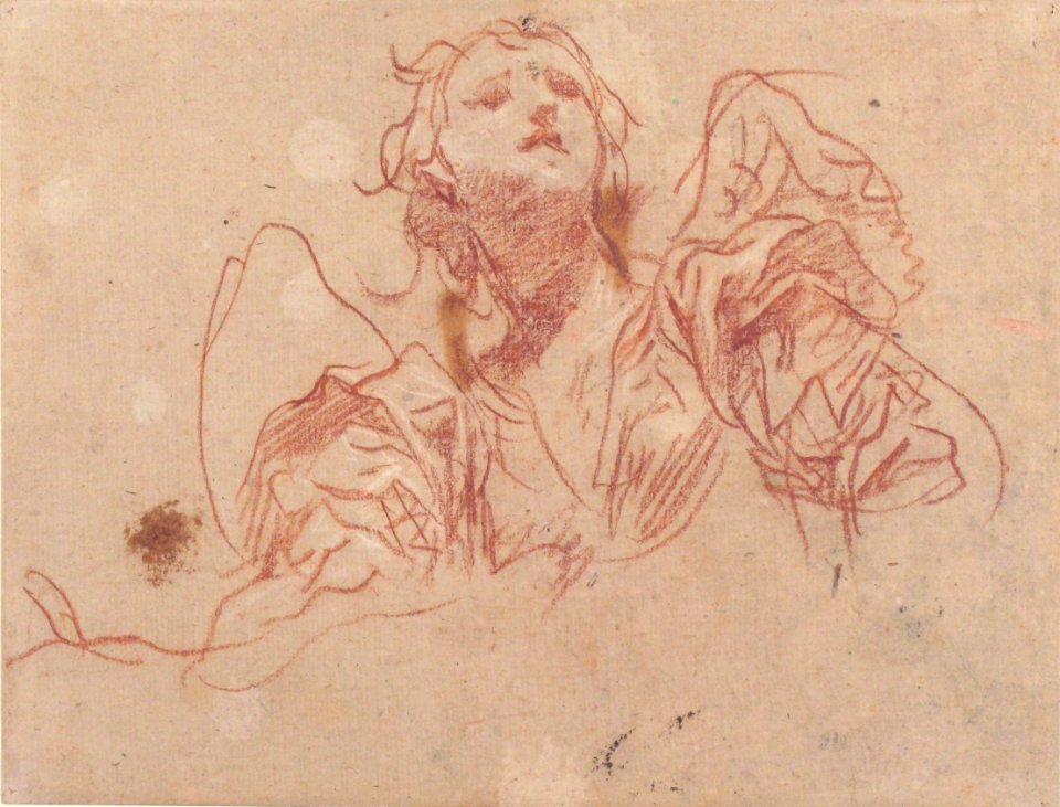 Half-Figure of an Angel Looking Upward (recto); Bust of a Man in Left Profile (verso) MET 64.197.5