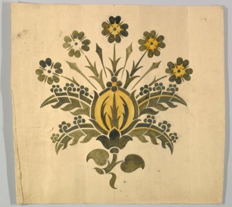 Green and Yellow Stylized Flower for Wall Stencil MET DP820965