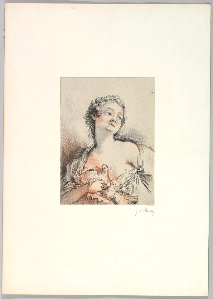 Half-length of a Woman Holding Two Chickens MET DP826646