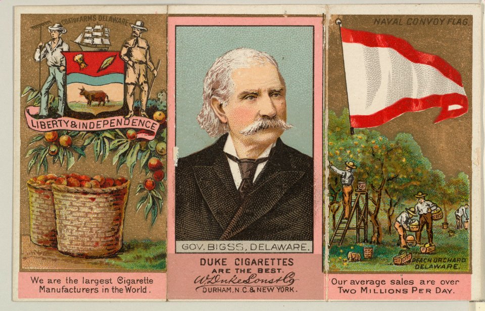 Governor Biggs, Delaware, from "Governors, Arms, Etc." series (N133-2), issued by Duke Sons & Co. MET DP865545