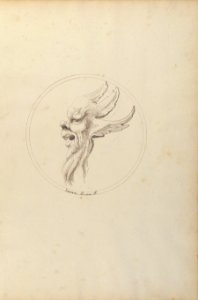 Grotesque Winged and Bearded Head Looking to the Left within a Circle MET 60.541.3