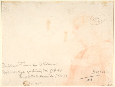 Half-Figure of an Angel Looking Upward (recto); Bust of a Man in Left Profile (verso) MET DP809765