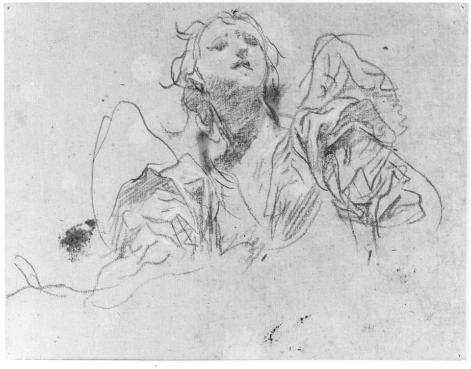 Half-Figure of an Angel Looking Upward (recto); Bust of a Man in Left Profile (verso) MET 180745