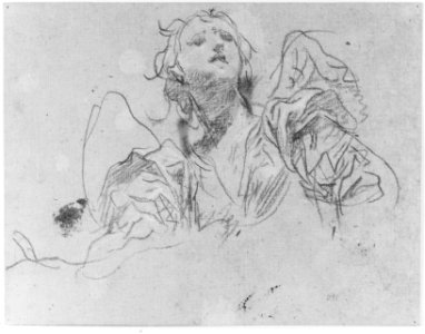 Half-Figure of an Angel Looking Upward (recto); Bust of a Man in Left Profile (verso) MET 180745