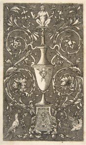 Grotesque with a vase, birds and acanthus scrolls MET DP818702