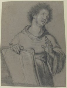 Half-Length Study of a Monk Holding a Book and a Long Implement MET 1997.223